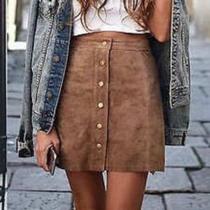 Button Up Mini Skirt